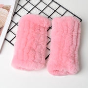 women's warm half finger knitted gloves, view 4 - MRSLM