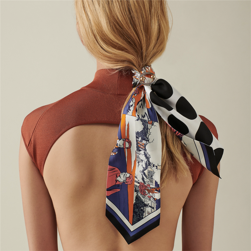 women's silk skinny scarf, view 16 - MRSLM