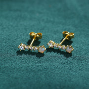 zircon bar stud earrings - MRSLM
