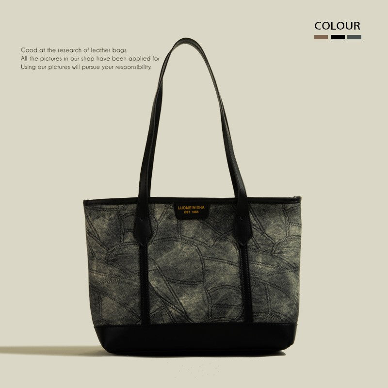 rhombus simple PU tote bag, view 3 - MRSLM