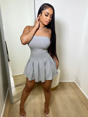 off-shoulder tube top dress, view 6 - MRSLM