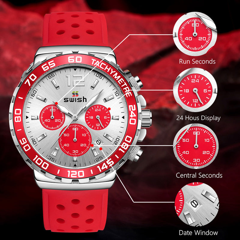 Men's luminous sports quartz watch, view 3 - MRSLM