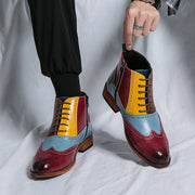 men's mixed colors leather boots, view 5 - MRSLM