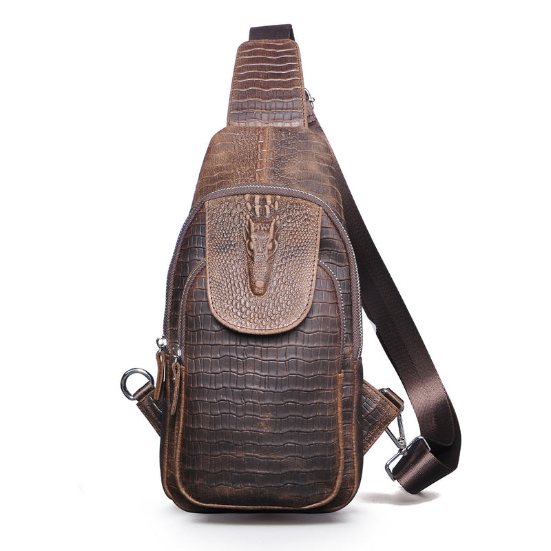 men's retro cowhide messenger bag, view 8 - MRSLM