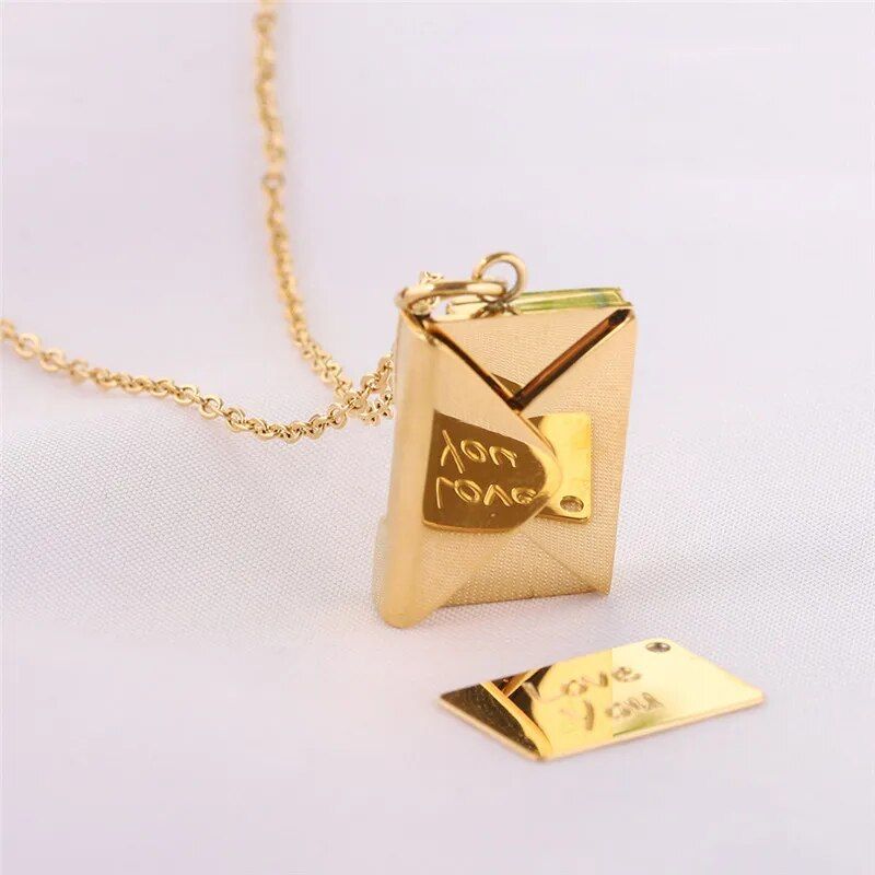 love letter envelope necklace, view 8 - MRSLM