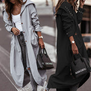 large lapel mid-length trench coat, view 4 - MRSLM