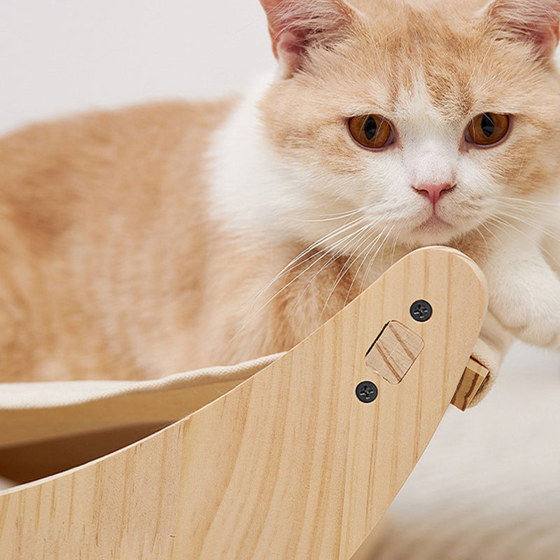 wooden cat rocking bed, view 7 - MRSLM
