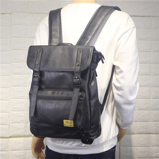 men's PU leather college backpack - MRSLM