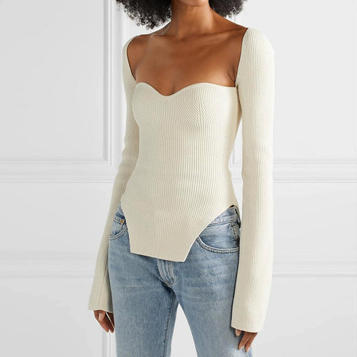 off-neck pullover sweater, view 6 - MRSLM