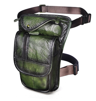 Retro casual leather messenger bag, view 10 - MRSLM