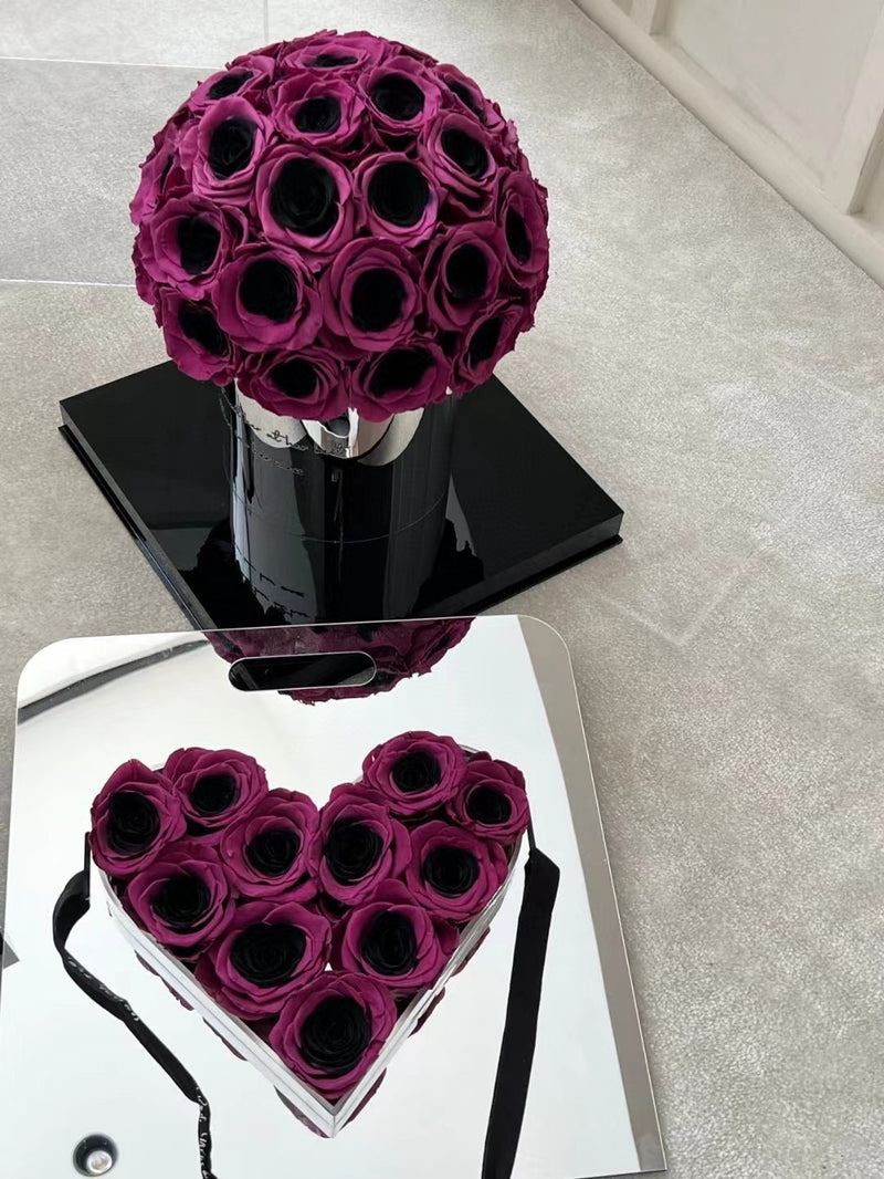 black plum preserved flower pot gift, view 7 - MRSLM