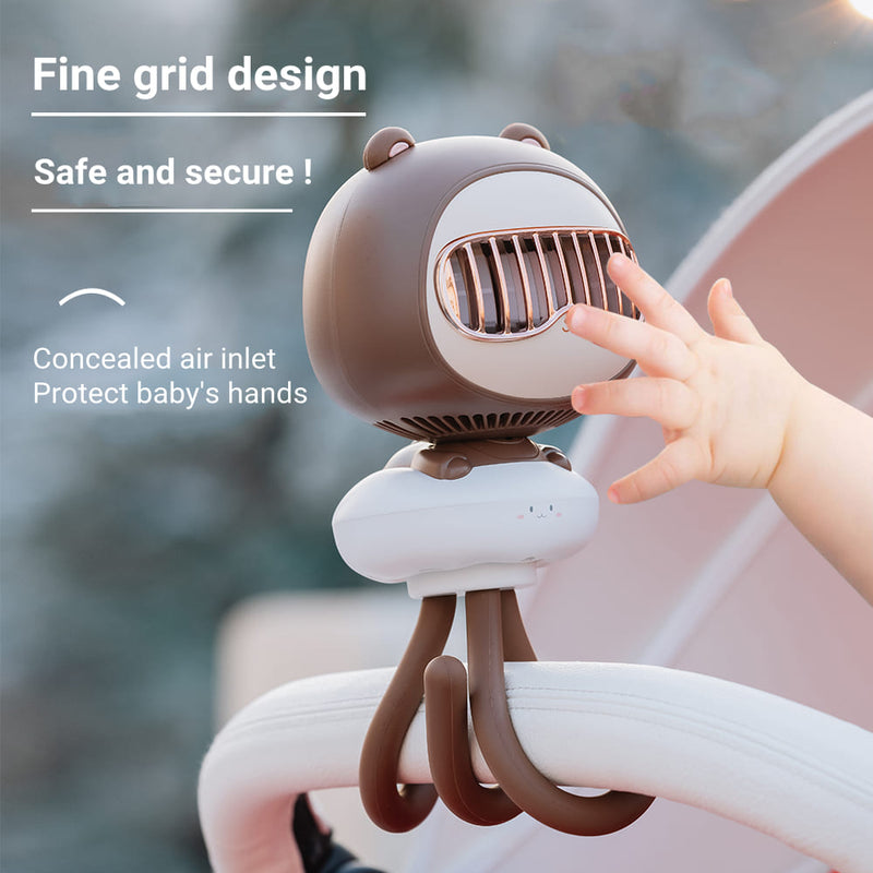 usb charging desktop folding fan, view 4 - MRSLM