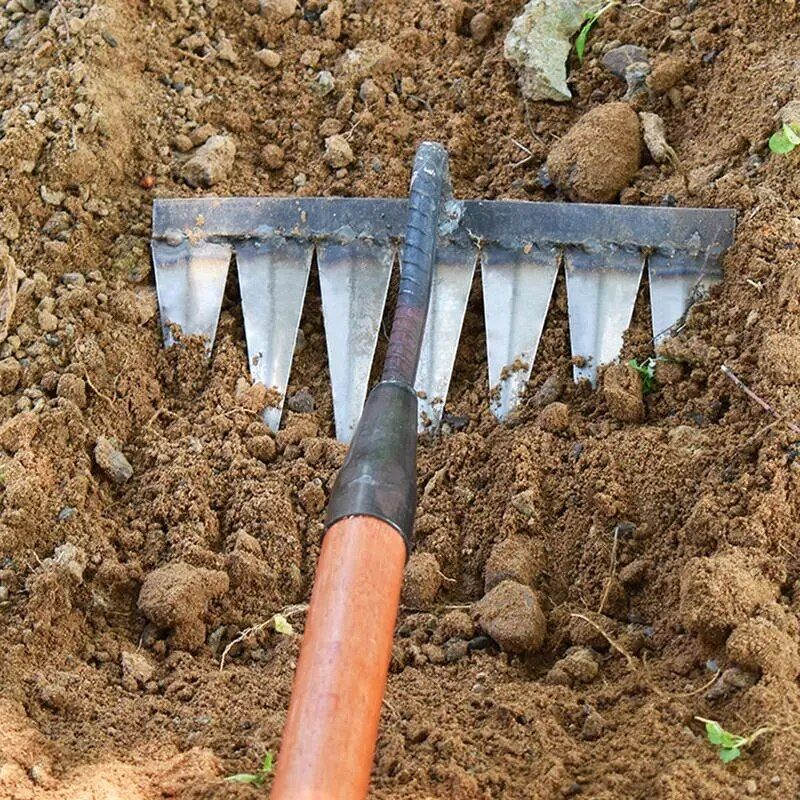 heavy-duty steel garden rake, view 8 - MRSLM