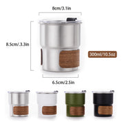portable stainless steel camping coffee mug, view 12 - MRSLM