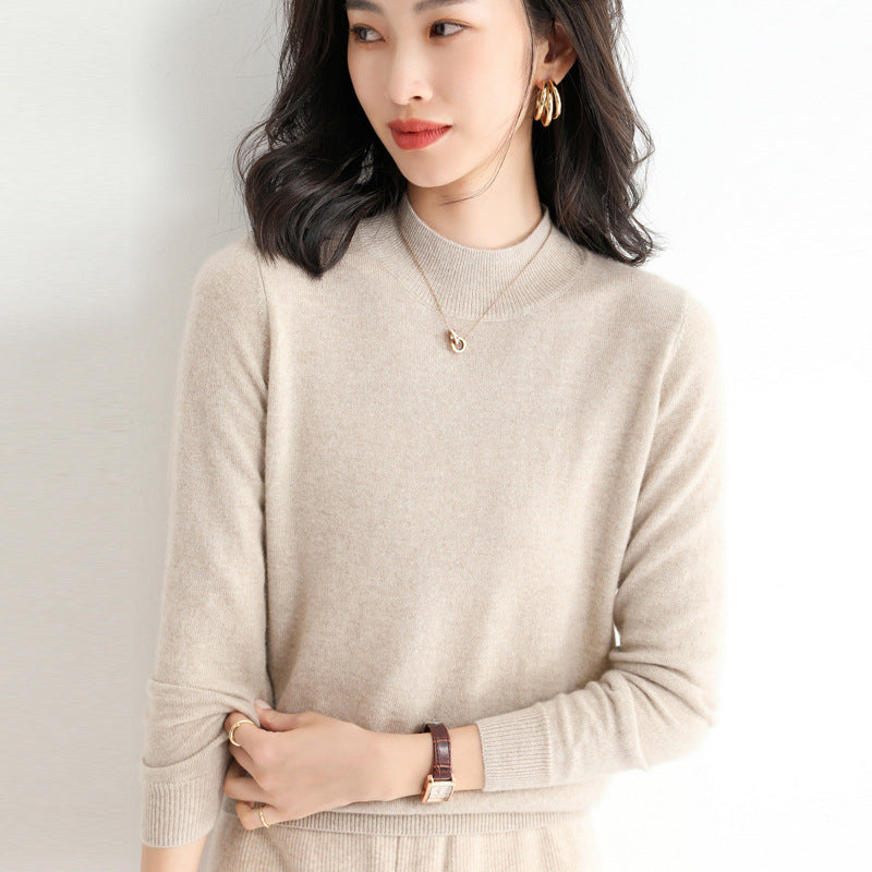 New Half Turtleneck Knitted Pullover Sweater Top For Women