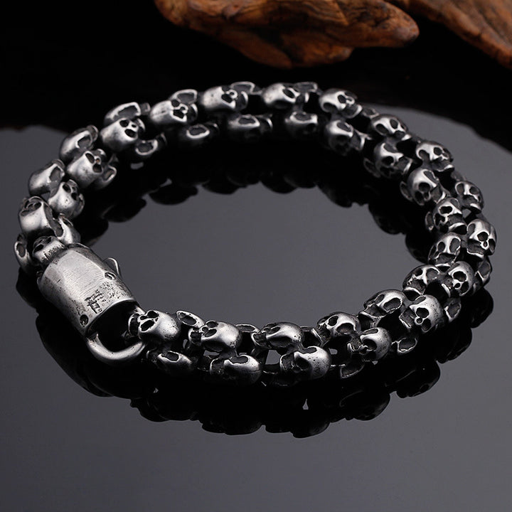 Men's Skull Ghost Head Vintage Stainless Steel Bracelet