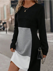 retro color-block dress, view 6 - MRSLM