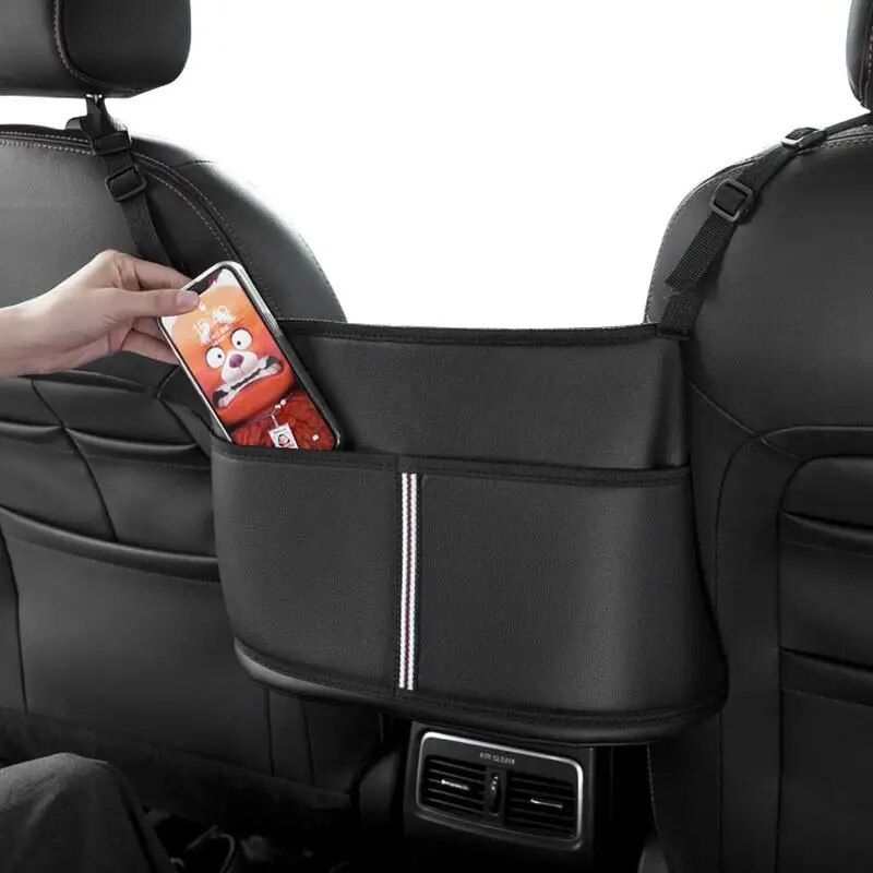 PU leather car seat storage organizer, view 6 - MRSLM
