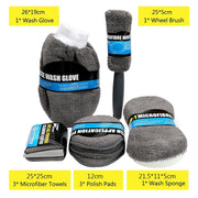 9-piece microfiber car cleaning kit, view 5 - MRSLM