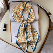 Floral print long polyester scarf, view 14 - MRSLM