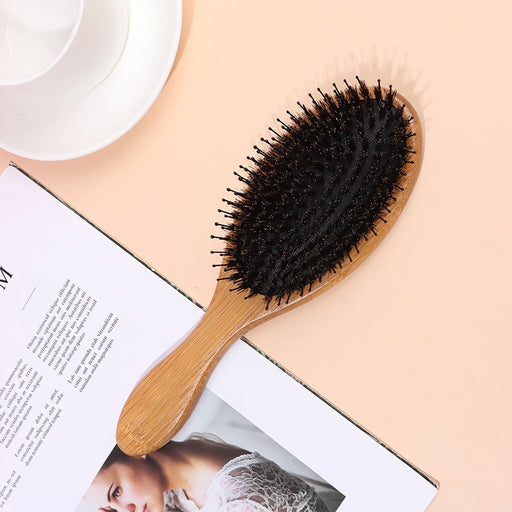 Natural boar bristle bamboo hair brush - MRSLM