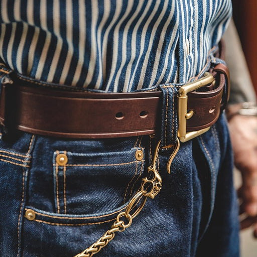 genuine leather pin buckle belt for men - MRSLM