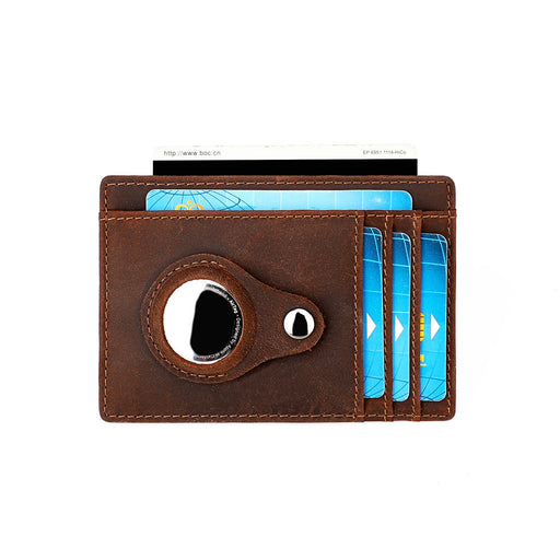 crazy horse leather card holder - MRSLM