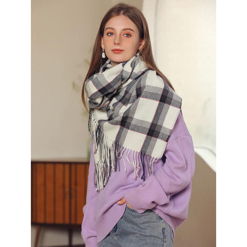 winter preppy plaid scarf, view 14 - MRSLM