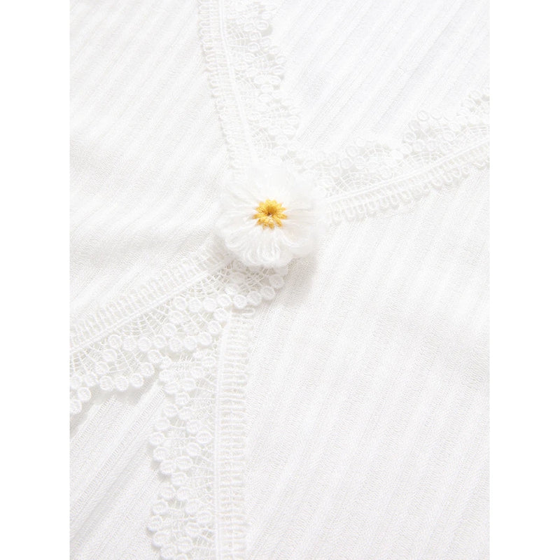 floral lace V-neck jacket, view 7 - MRSLM