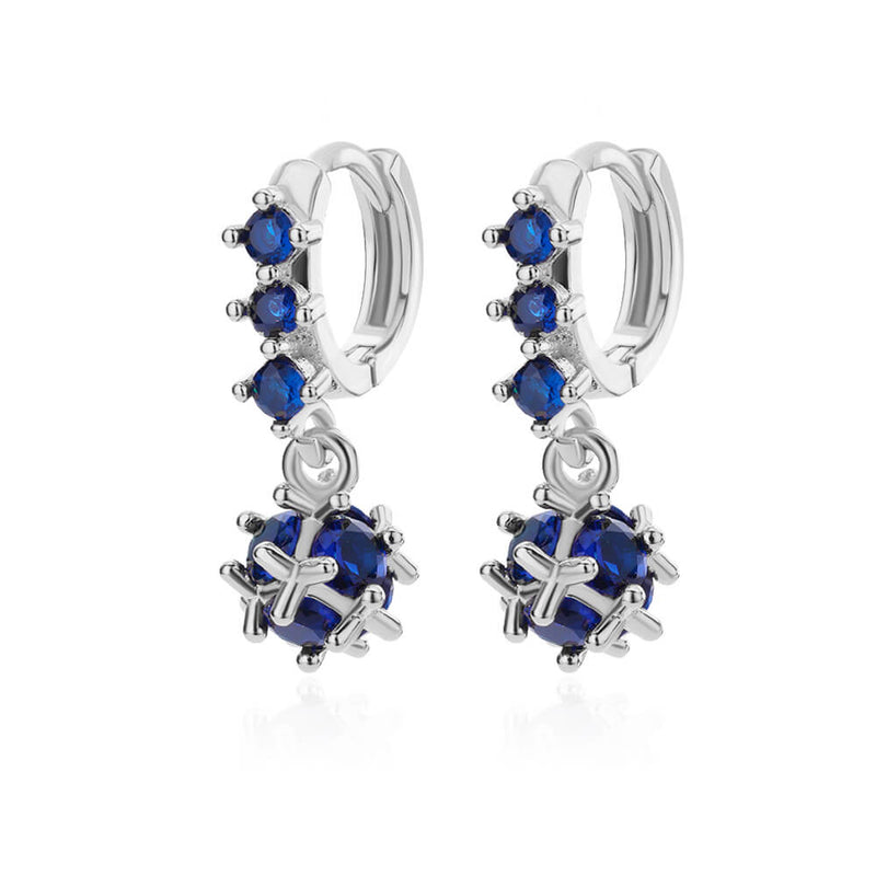 spherical black zircon dangle earrings, view 4 - MRSLM