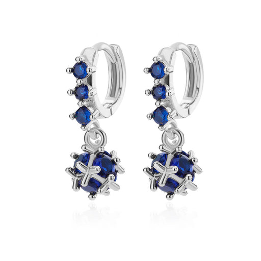 spherical black zircon dangle earrings, view 4 - MRSLM