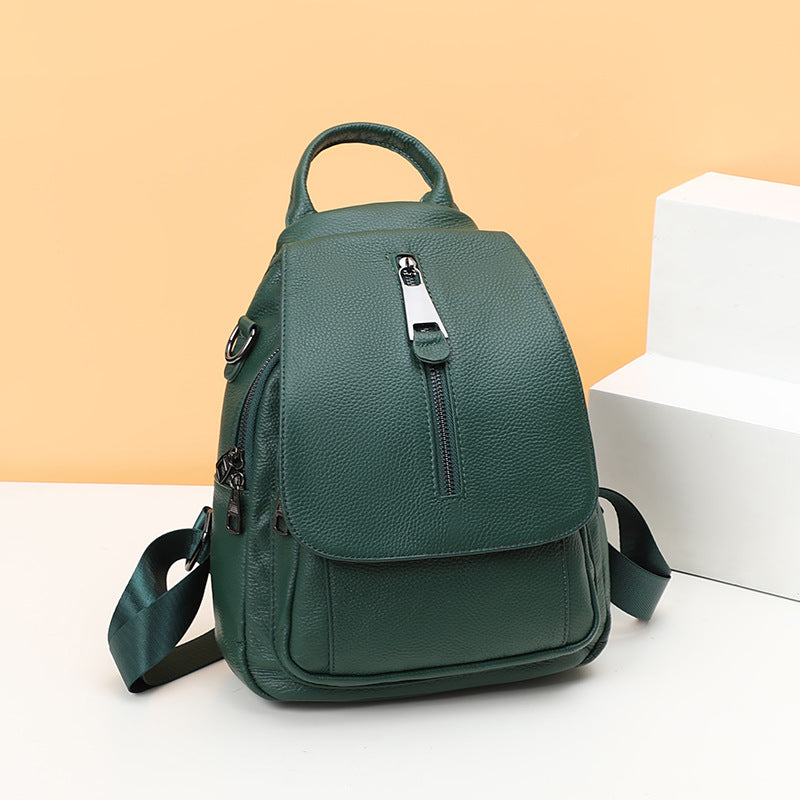 women's genuine leather multi-layer backpack, view 2 - MRSLM