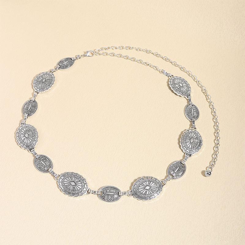retro metal waist chain belt, view 6 - MRSLM