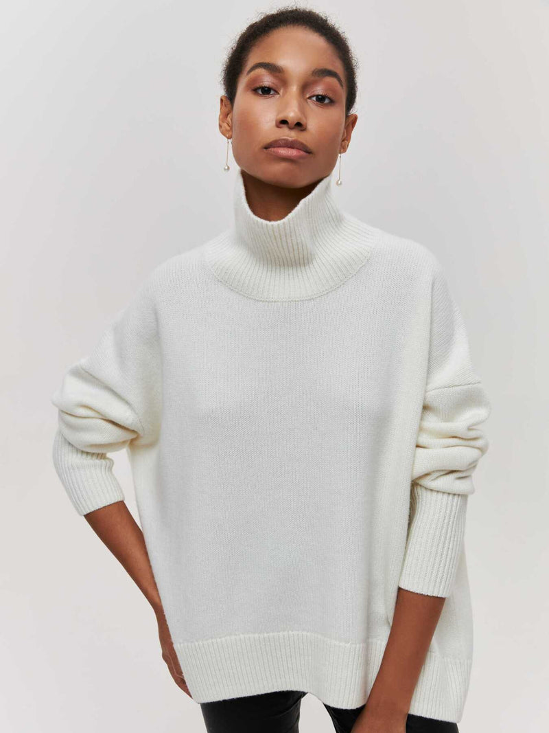 Winter Turtleneck Sweater Ins Solid Color Long Sleeve Pullover Top Women's Clothing
