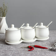 ceramic seasoning jars with tray, view 4 - MRSLM