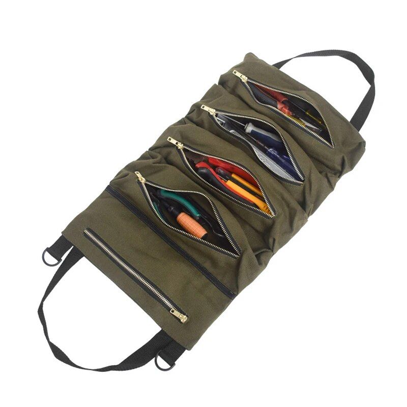 canvas car seat organizer foldable storage bag, view 8 - MRSLM