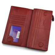 Genuine leather long wallet for women, view 6 - MRSLM