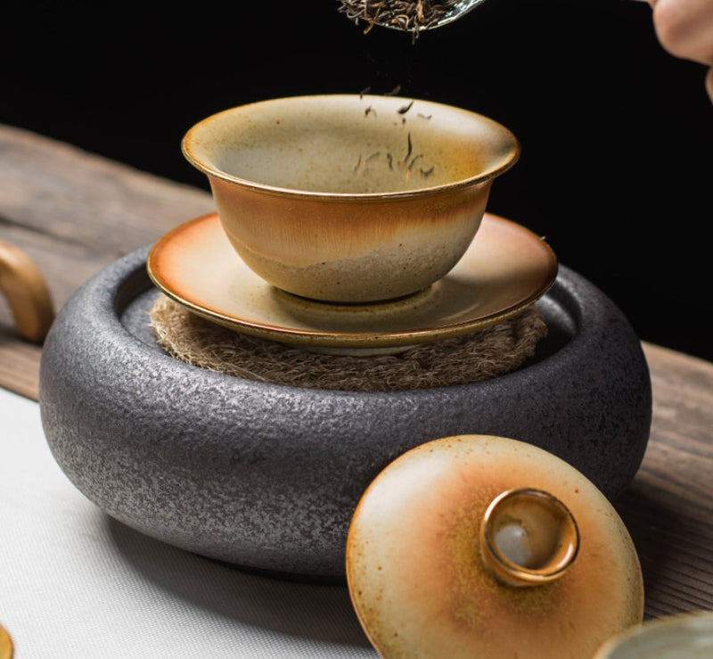 Gold painting tea set, view 4 - MRSLM