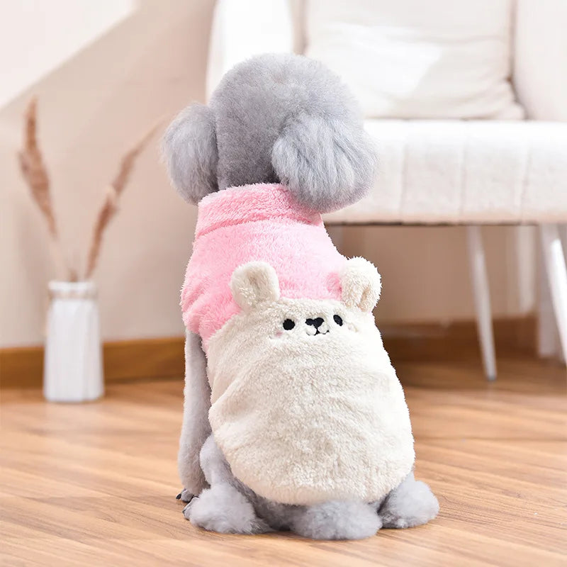 cozy fleece bear dog jacket, view 4 - MRSLM