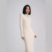 fishtail knit skirt dress, view 4 - MRSLM