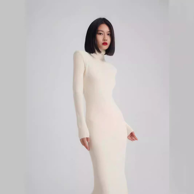 fishtail knit skirt dress, view 4 - MRSLM