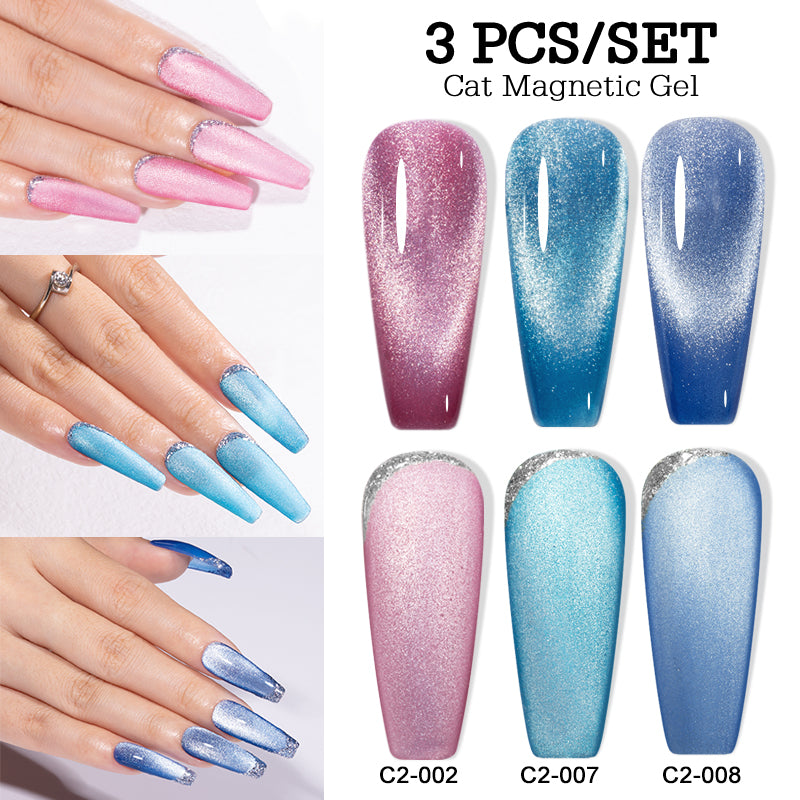 cat magnetic glitter gel nail polish, view 3 - MRSLM