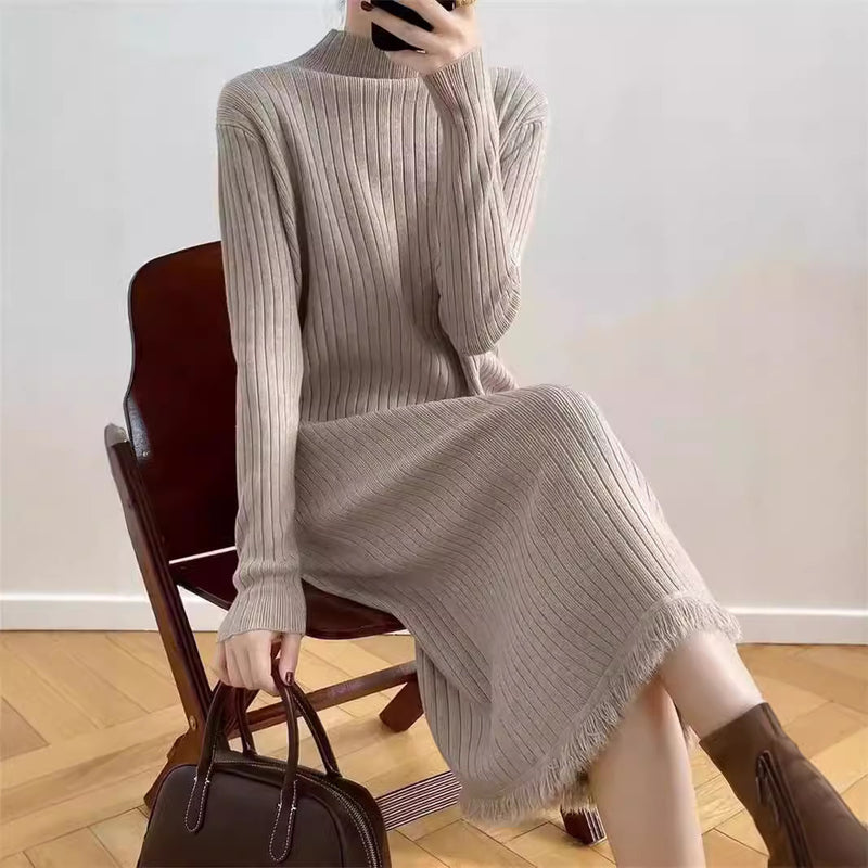 women's sleeveless knitted long dress, view 2 - MRSLM