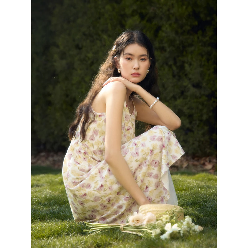 floral suspender dress, view 3 - MRSLM