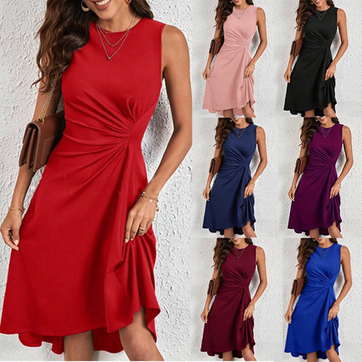 women's sleeveless crinkle midi dress - MRSLM