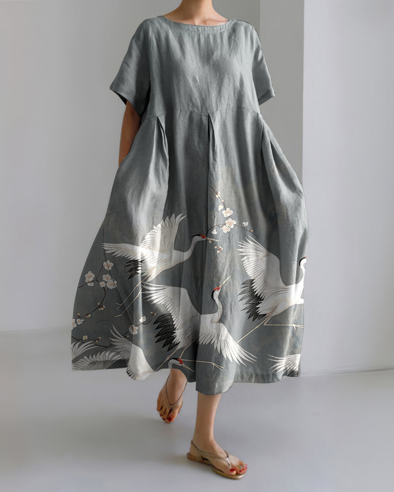 women's printed short-sleeved dress, view 7 - MRSLM