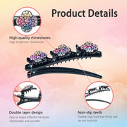 floral crystal braided hair clips, view 6 - MRSLM