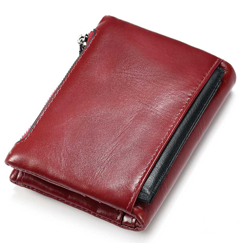 women's genuine leather rfid bifold wallet, view 4 - MRSLM