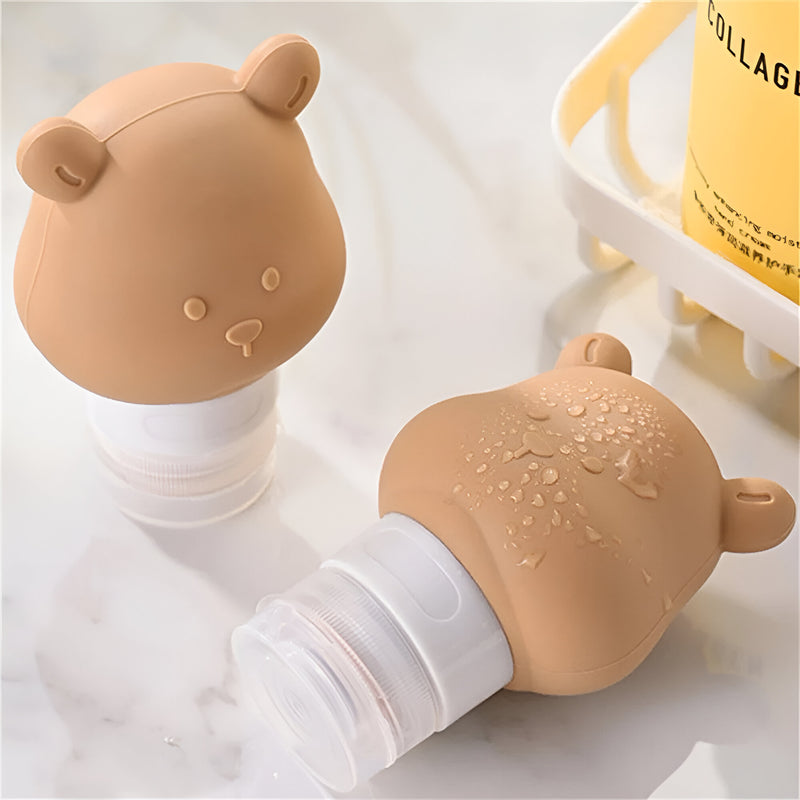 80ml silicone bear travel lotion bottle, view 6 - MRSLM