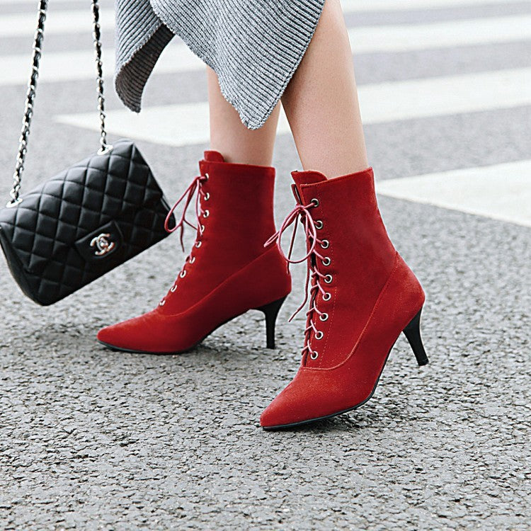 Pointed-toe stiletto ankle boots, view 2 - MRSLM